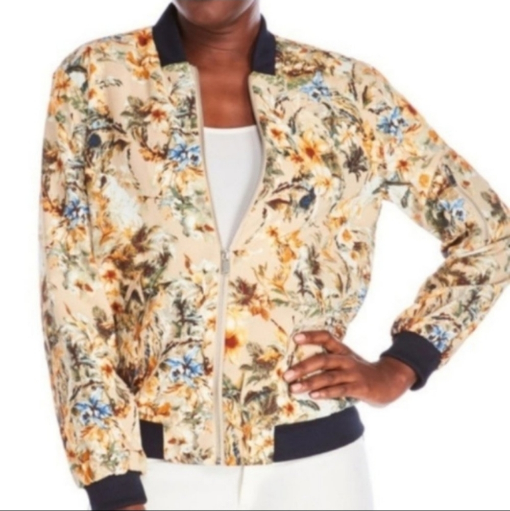 Philosophy Floral Print Bomber Style Jacket